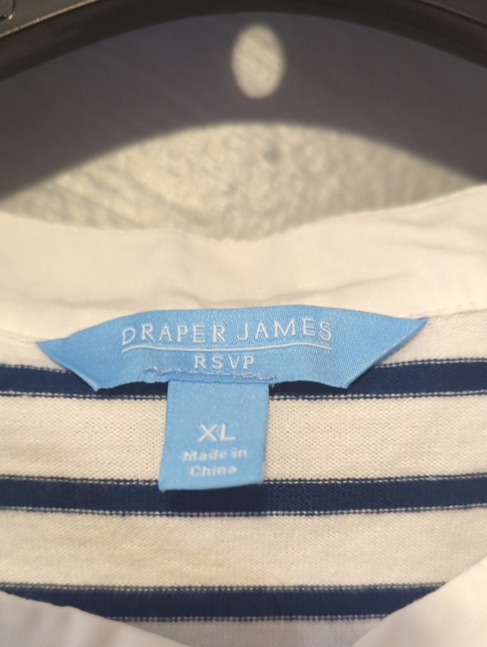 Draper James White & Navy Striped Sleeveless Casual Dress Gold Buttons XL - Picture 2 of 10